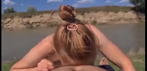  Young sister having sex on public beach